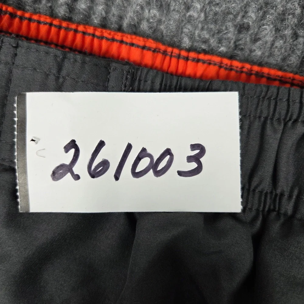 Nike Mens Swim Trunks Grey Orange Board Shorts Mesh Lined Medium RN37966